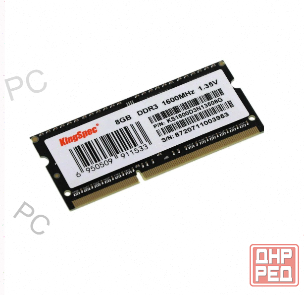 Оперативная Память Sodimm Ddr3 pc3-12800 Kingspec ks1600d3n13508g, 1х8 гб, 1.35 в Кол-во - арт:1356 Макеевка - изображение 1