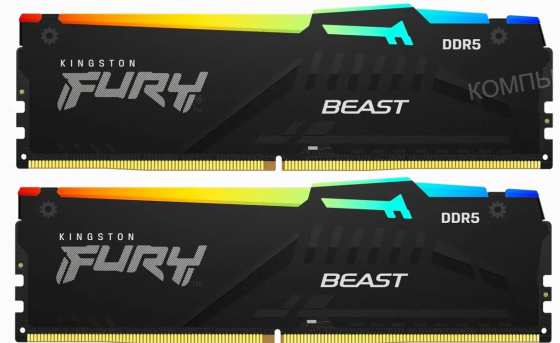 Оперативная Память Kingston Fury Beast Black kf552c40bbak2-16 Ddr5 - 2x 8гб 5200мгц, Dimm - арт:5751 Макеевка