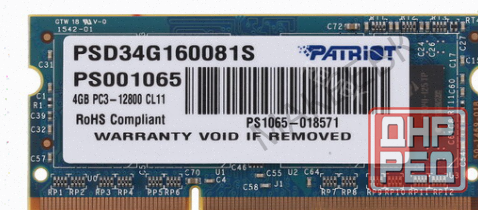 Оперативная Память Sodimm Patriot Signature [psd34g160081s] 4 гб - арт:8823 Макеевка - изображение 1