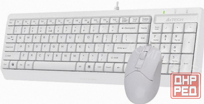 Клавиатура + Мышь a4tech Fstyler f1512 Клав:белый Мышь:белый Usb - арт:8850 Макеевка - изображение 1