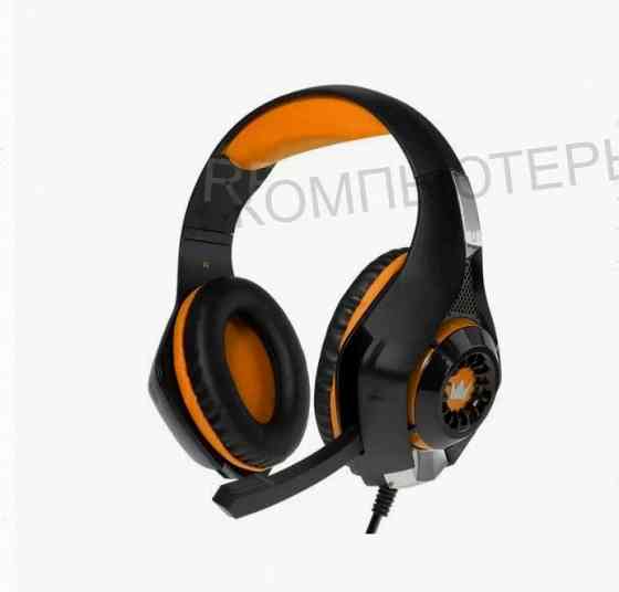 Наушники Crown Cmgh-101t, Игровые, Полноразмерные, Микрофон, 3.5 мм, 2.1 м, чёрно-оранжев - арт:8952 Макеевка