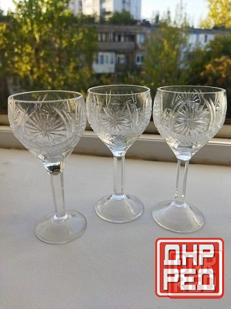 Набор хрустальных рюмочек на ножке ссср Донецк - изображение 3