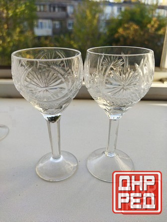Набор хрустальных рюмочек на ножке ссср Донецк - изображение 2