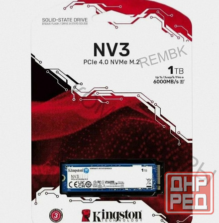 Твердотельный Накопитель Ssd Kingston nv3 1тб (snv3s/1000g) m.2(22x80mm), Nvme, Pcie 4.0 - арт:7840 Макеевка - изображение 1
