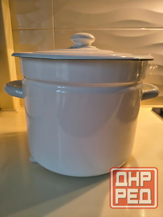 Кастрюля эмалированная, 10 л новая. Цена снижена Донецк - изображение 1