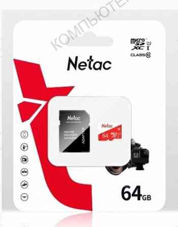 Карта Памяти Netac p500 Eco, Microsdxc, 64 гб, Class 10, Uhs-i u1, Адаптер на sd (nt02p50 - арт:1999 Макеевка