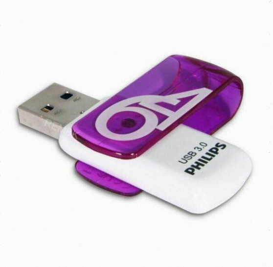 Флеш Накопитель 64gb Philips Vivid3.0 64gb, Usb 3.0 Фиолетовый (fm64fd00b/97) - арт:6630 Макеевка
