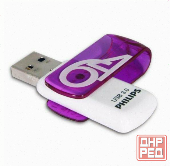 Флеш Накопитель 64gb Philips Vivid3.0 64gb, Usb 3.0 Фиолетовый (fm64fd00b/97) - арт:6630 Макеевка - изображение 1