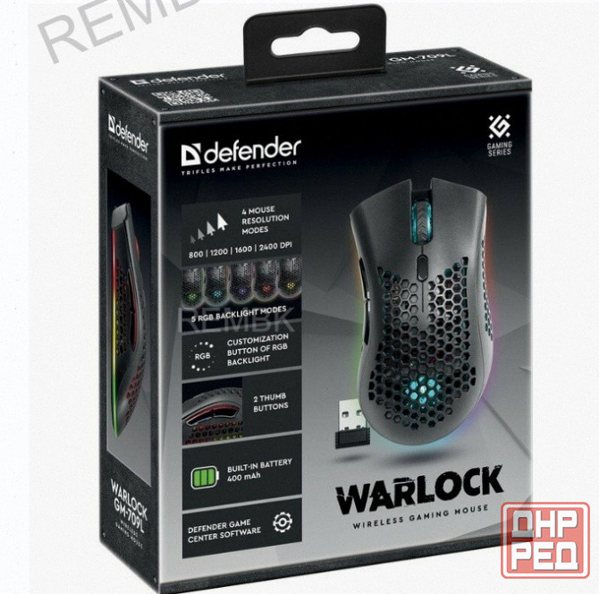 Мышь Defender Warlock gm-709l, Черный (52709) Оптический, 2400 Dpi, Usb - арт:6179 Макеевка - изображение 2