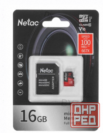 Карта Памяти Netac p500 Pro Microsdhc 16gb Сlass 10 Uhs-i 100mb/s + Adp (nt02p500pro-016g - арт:2904 Макеевка - изображение 1