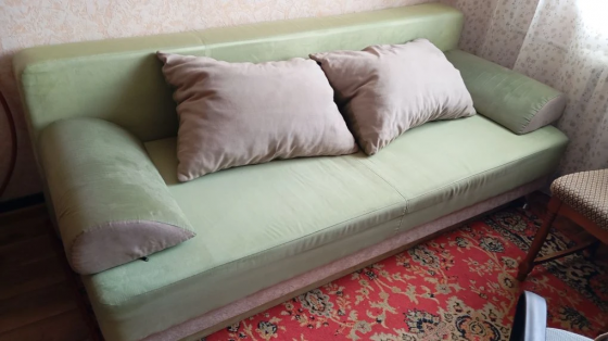 диван раскладной с подушками, зелёный Макеевка
