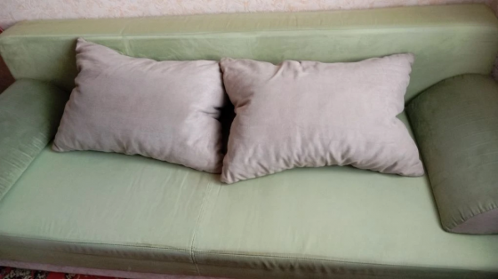 диван раскладной с подушками, зелёный Макеевка