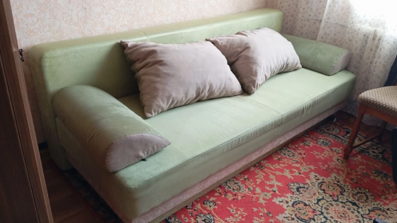 диван раскладной с подушками, зелёный Макеевка