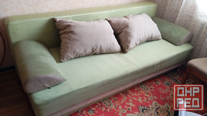 диван раскладной с подушками, зелёный Макеевка - изображение 5