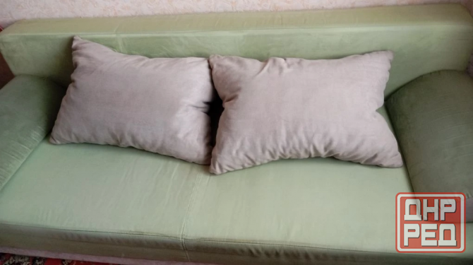 диван раскладной с подушками, зелёный Макеевка - изображение 2