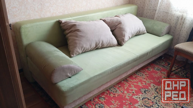 диван раскладной с подушками, зелёный Макеевка - изображение 3