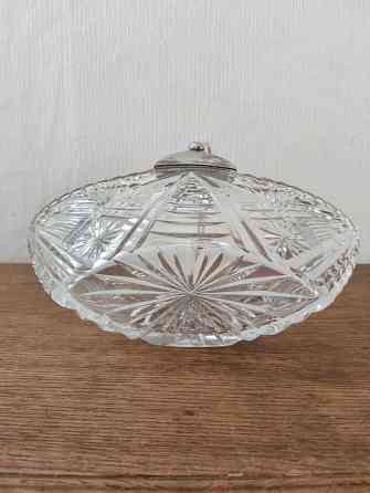 Конфетница, хрусталь с серебряной ручкой Донецк