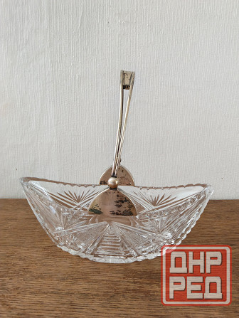 Конфетница, хрусталь с серебряной ручкой Донецк - изображение 2