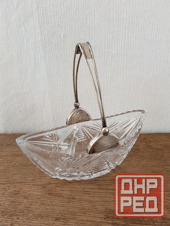 Конфетница, хрусталь с серебряной ручкой Донецк - изображение 5
