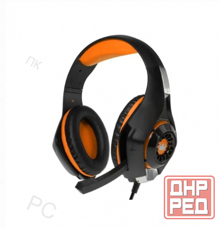 Наушники Crown Cmgh-101t, Игровые, Полноразмерные, Микрофон, 3.5 мм, 2.1 м, чёрно-оранжев - арт:4193 Макеевка - изображение 1