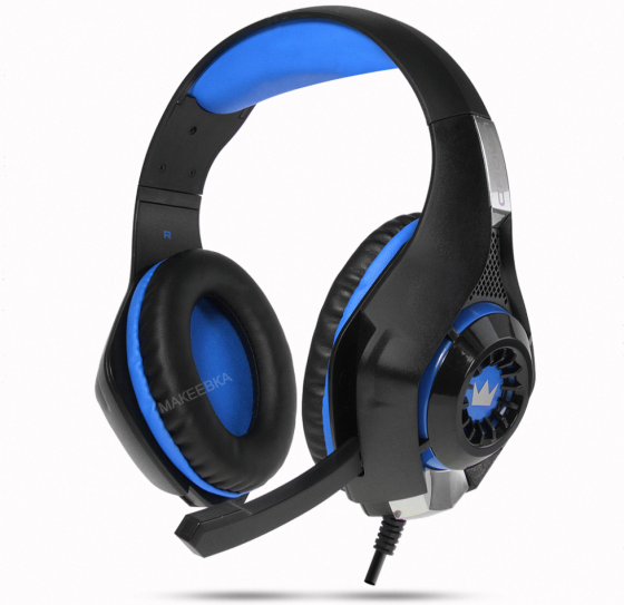 Игровые Наушники Проводные с Микрофоном Crown Micro Cmgh-101t чёрный/синий - арт:5487 Макеевка