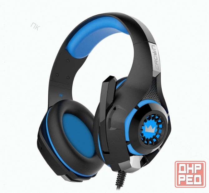 Игровые Наушники Проводные с Микрофоном Crown Micro Cmgh-101t чёрный/синий - арт:5487 Макеевка - изображение 3
