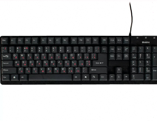 Клавиатура Sven Проводная Standard 301, Usb, 104 Клавиши, Черная (sv-03100301ub) - арт:5822 Макеевка