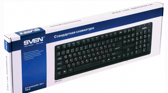 Клавиатура Sven Проводная Standard 301, Usb, 104 Клавиши, Черная (sv-03100301ub) - арт:5822 Макеевка