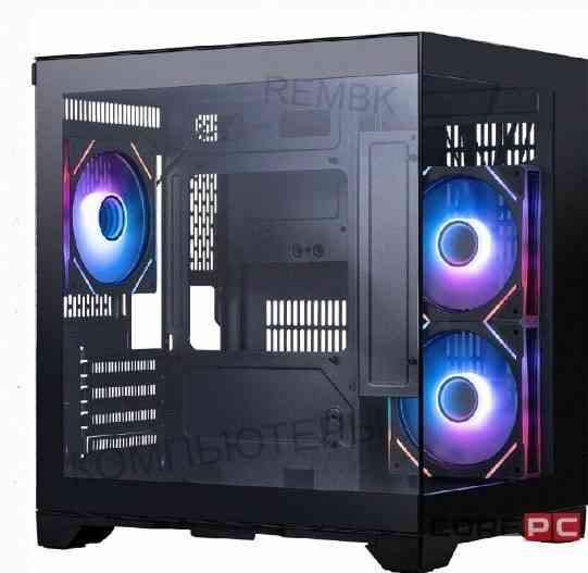 Корпус 1stplayer Megaview mv5-tp Argb Black (mv5-tp-bk-2fc7r-1fc7) / Matx / 3x120mm Argb - арт:3588 Макеевка