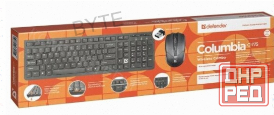 Беспроводной Комплект Клавиатура+мышь Defender Columbia c-775 ru, Черный, Мультимедиа - арт:9795 Макеевка - изображение 2