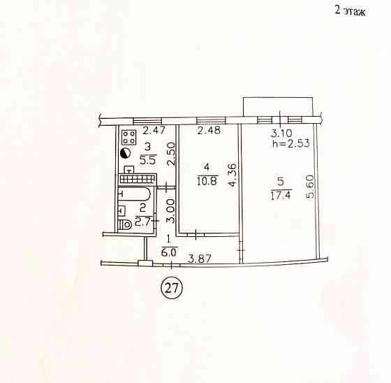 2-х комн. в жилом состоянии, ул. Цусимская/Калининский рынок. Раздельные комнаты. Донецк