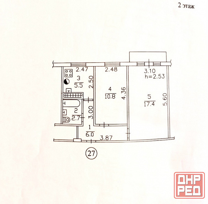 2-х комн. в жилом состоянии, ул. Цусимская/Калининский рынок. Раздельные комнаты. Донецк - изображение 6