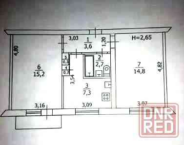 2х комн. 3/5 ул. 50-летия Ссср / Крытый рынок Донецк