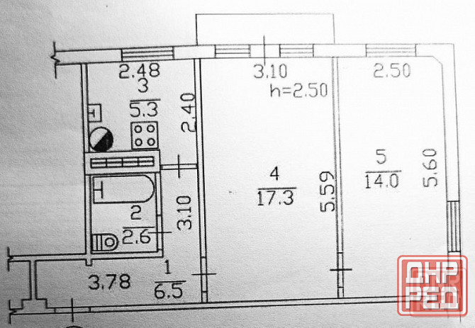 2х комн. 4/5 Заперевальная / Майский рынок Донецк - изображение 1