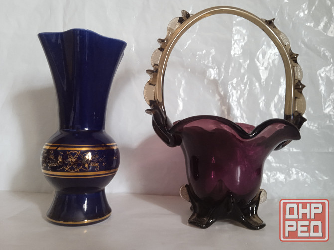 Ваза + конфетница толстое стекло Донецк - изображение 1