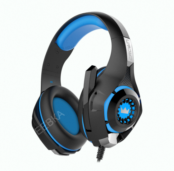Игровые Наушники Проводные с Микрофоном Crown Micro Cmgh-101t чёрный/синий - арт:2387 Макеевка