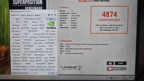 Видеокарта Asus GTX 760 OC 2GB DDR5 Шахтерск