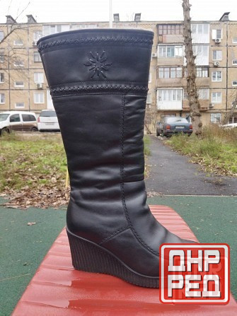 Сапоги женские 38 р кожаные Беларусь Донецк - изображение 1