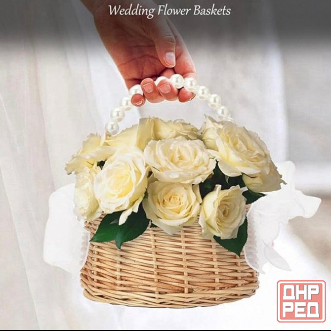 Плетеная корзинка для цветов маленькая Донецк - изображение 2