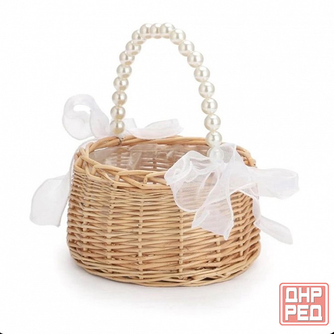 Плетеная корзинка для цветов маленькая Донецк - изображение 1