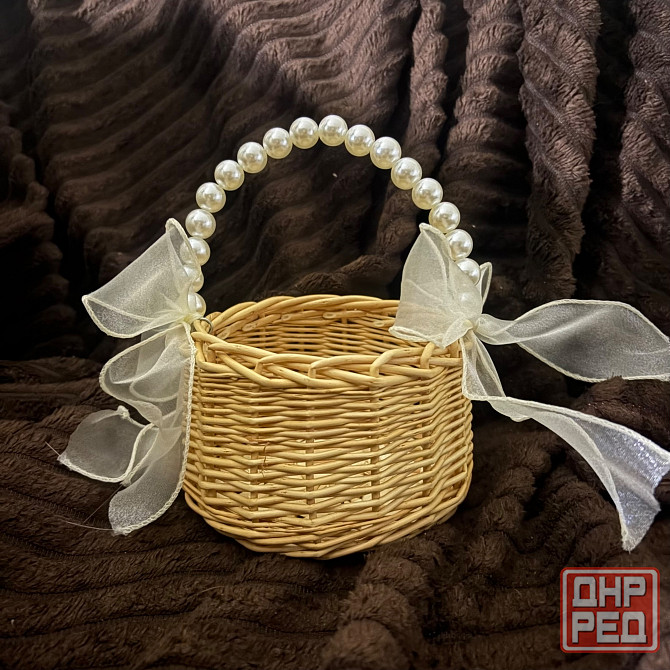 Плетеная корзинка для цветов маленькая Донецк - изображение 3