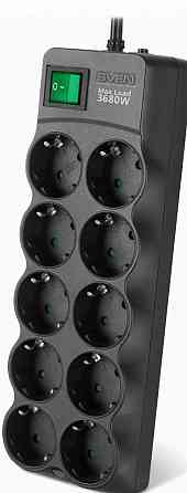 Сетевой Фильтр Sven sf-10e-16 3680 вт, 10 Розеток, 3 м, Черный - арт:1430 Донецк