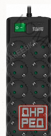 Сетевой Фильтр Sven sf-10e-16 3680 вт, 10 Розеток, 3 м, Черный - арт:1430 Донецк - изображение 2