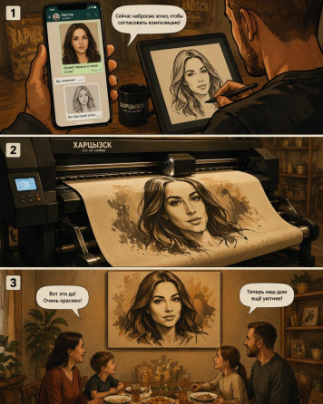 Картина по фотографии в Харцызске изготовление 2-3 дня Харцызск