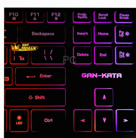 Клавиатура Игровая Dialog Kgk-17u Black Gan-kata 104кл. Радужная Подсветка - чёрная 1.6м - арт:8784 Донецк