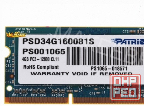 Оперативная Память Sodimm Patriot Signature [psd34g160081s] 4 гб - арт:4363 Макеевка - изображение 2