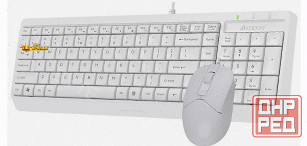 Клавиатура + Мышь a4tech Fstyler f1512 Клав:белый Мышь:белый Usb - арт:5338 Макеевка - изображение 1