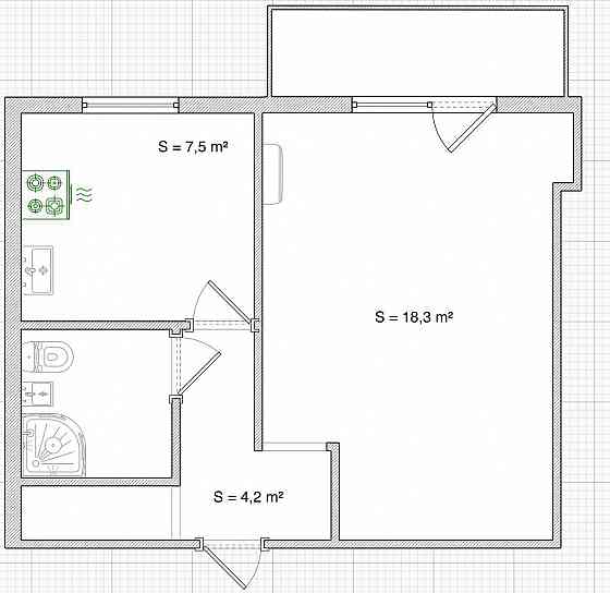 Продаётся 1- комн. квартира 35,9 кв.м. Мариуполь