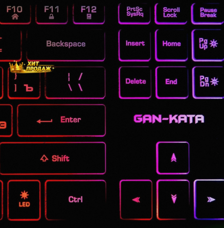 Клавиатура Игровая Dialog Kgk-17u Black Gan-kata 104кл. Радужная Подсветка - чёрная 1.6м - арт:8924 Макеевка