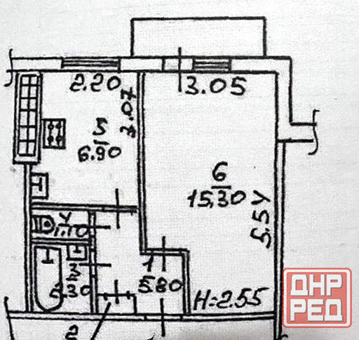 1 ком. квартира, Раздольная Донецк - изображение 5